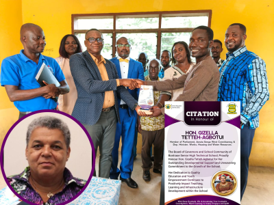 HONOURING A CHAMPION OF EDUCATION: BONTRASE SHTS SCHOOL BOARD RECOGNISES HON. MP AND DEPUTY MINISTER